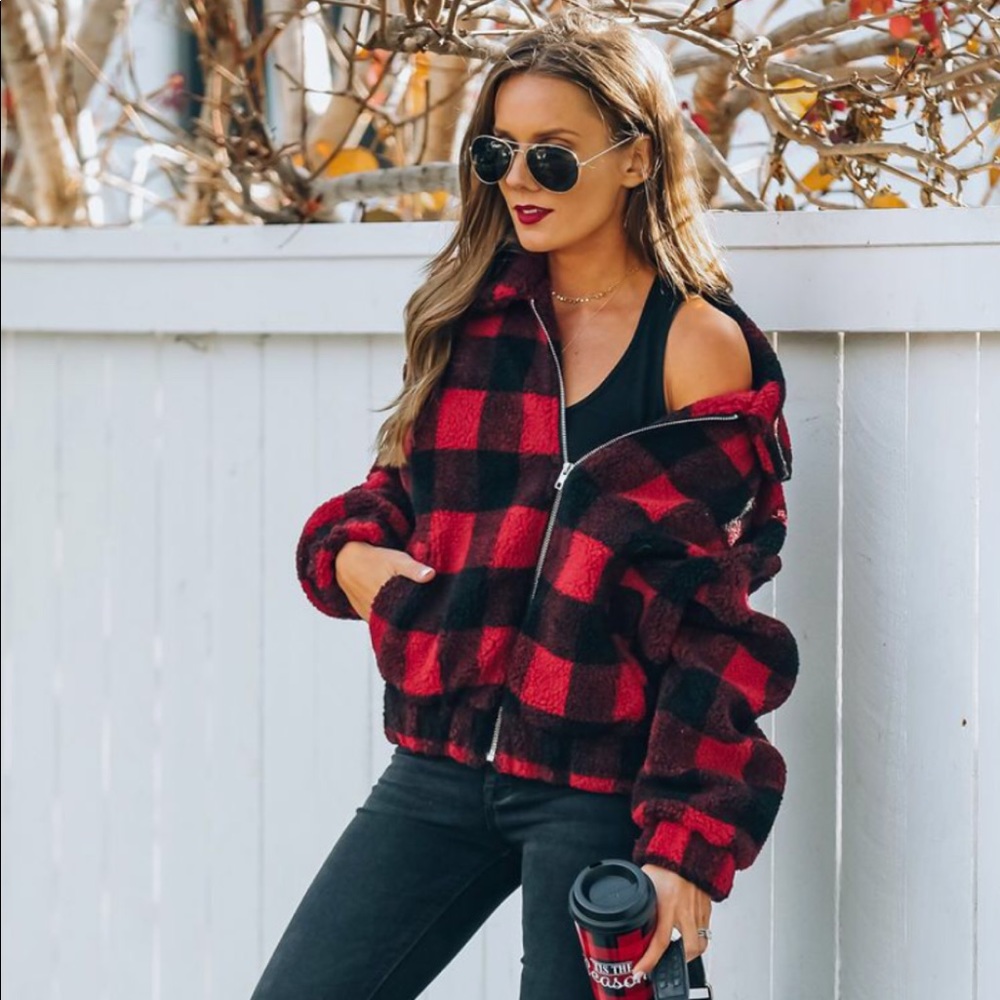 Upstate New York Plaid Teddy Jacket